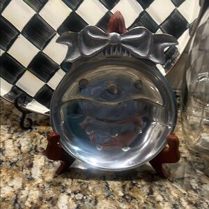 Pewter Bow Ornament Dish.